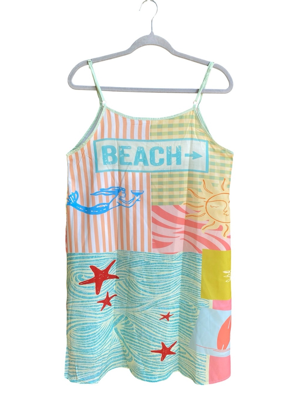 New Nice To Meet You Sleeveless Mini Dress Womens Size Medium Beach Vacation